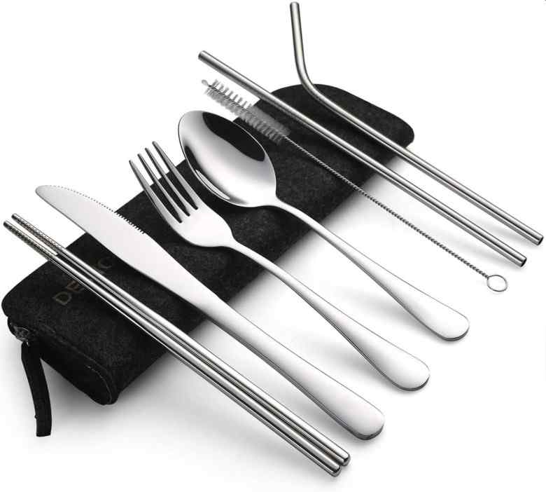 8 piece Cutlery set with Waterproof Pouch